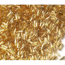 17020/3  Стеклярус золото, 7мм. Чехия