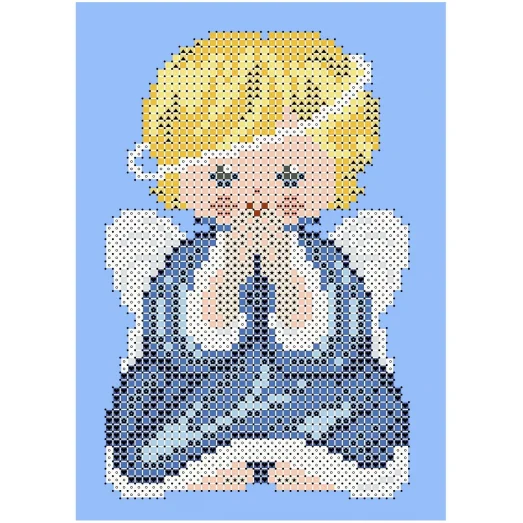 ФПК-5057 Ёлочная игрушка-ангелочек (мальчик). Схема для вышивки бисером Феникс