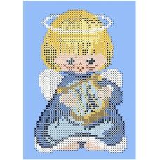 ФПК-5055 Ёлочная игрушка-ангелочек с арфой (мальчик). Схема для вышивки бисером Феникс 