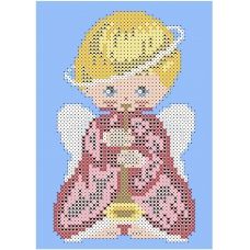 ФПК-5060 Ёлочная игрушка-ангелочек с дудкой (девочка). Схема для вышивки бисером Феникс 