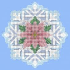 ФПК-5054 Ёлочная игрушка-снежинка с цветком. Схема для вышивки бисером Феникс 