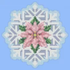 ФПК-5054 Ёлочная игрушка-снежинка с цветком. Схема для вышивки бисером Феникс 