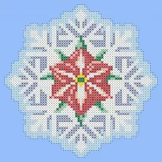 ФПК-5052 Ёлочная игрушка-снежинка с рождественником. Схема для вышивки бисером Феникс 