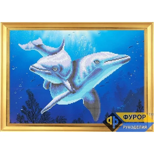 ФР-ЖБч3-023 Дельфины. Схема для вышивки бисером ТМ Фурор Рукоделия