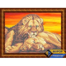 ФР-ЖБч3-059 Львиная пара. Схема для вышивки бисером ТМ Фурор Рукоделия