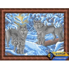 ФР-ЖБп2-008 Волчье семейство. Схема для вышивки бисером. Фурор Рукоделия