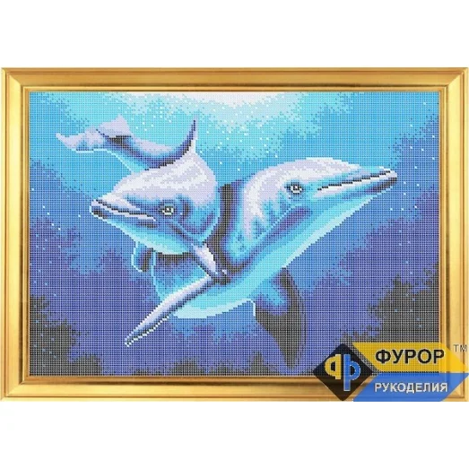 ФР-ЖБп3-022 Дельфины. Схема для вышивки бисером ТМ Фурор Рукоделия