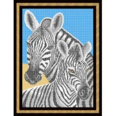 ФР-ЖБп3-046-1 Зебры. Схема для вышивки бисером ТМ Фурор Рукоделия