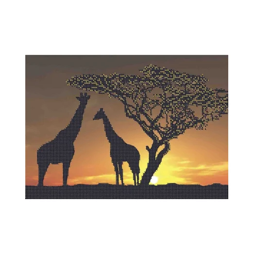 А4-К-435 Жирафы. Схема для вышивки бисером ТМ Acorns